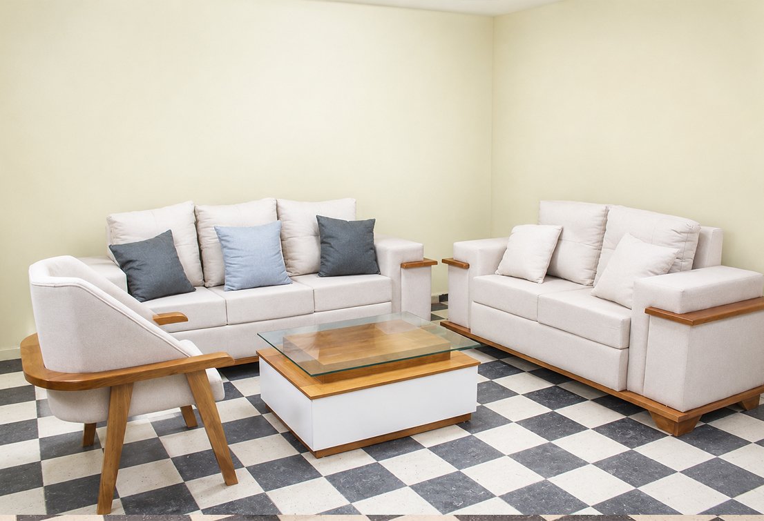 Juego de Sala Blanco/Crema