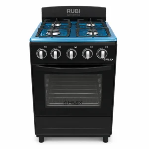 Estufa Rubi negra de 20 pulgadas marca Milex con 4 quemadores