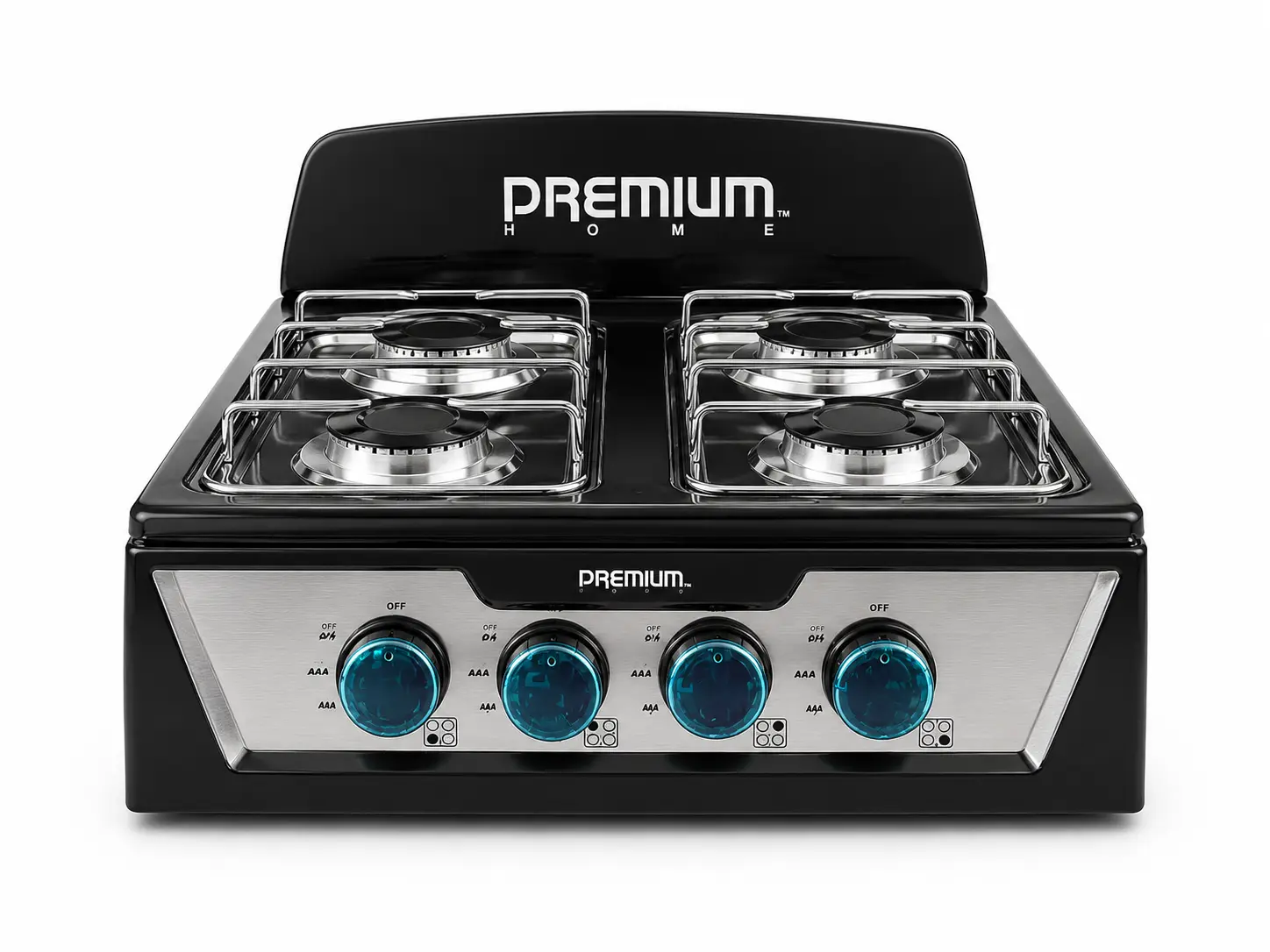 Estufa de Mesa Premium Home 4 Hornillas Negra