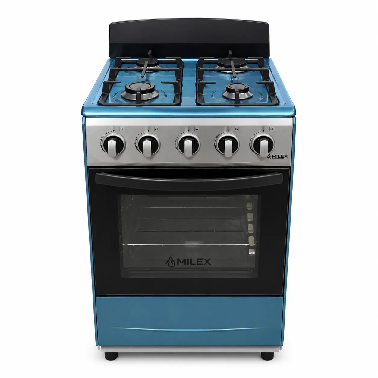 Estufa Milex Inox de 20 pulgadas con 4 quemadores y acabado en acero inoxidable